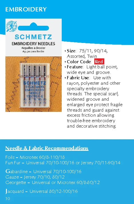 5pcs 1bag German Schmetz 130/705h-e Household Embroidery Machine Needle Family Sewing Machine Needle