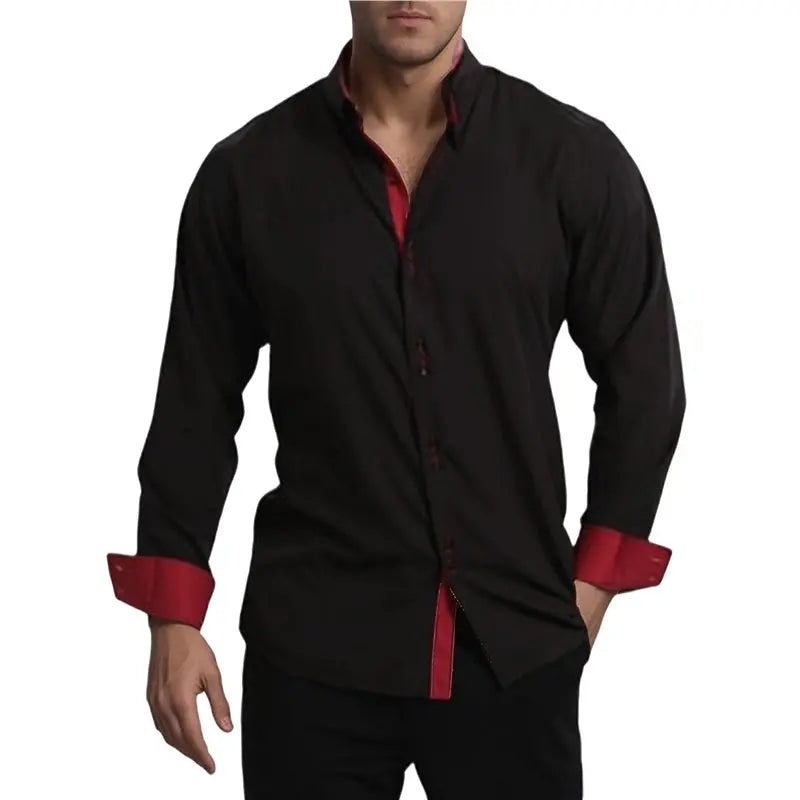NEW-Mens Dress Shirts Regular Fit Long Sleeve Stretch Business Dress Shirts For Men