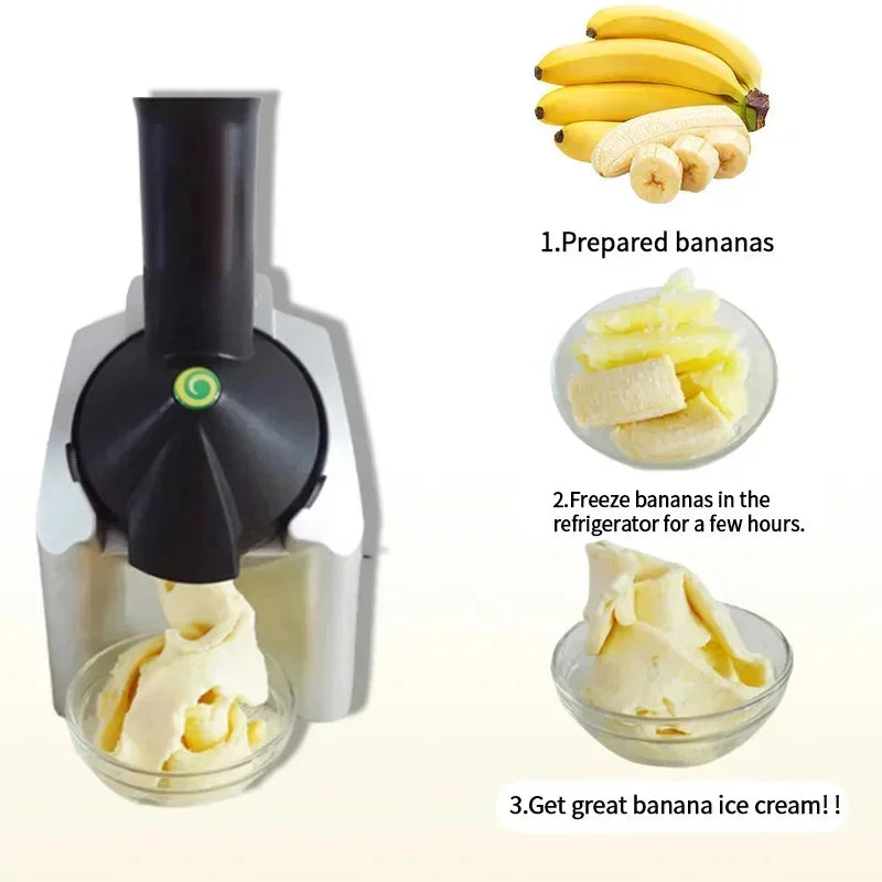 110V 220V 200W Sell Electronic Ice Cream Machine Household Electric Fruit Ice Cream Machine Children's Ice Cream Maker