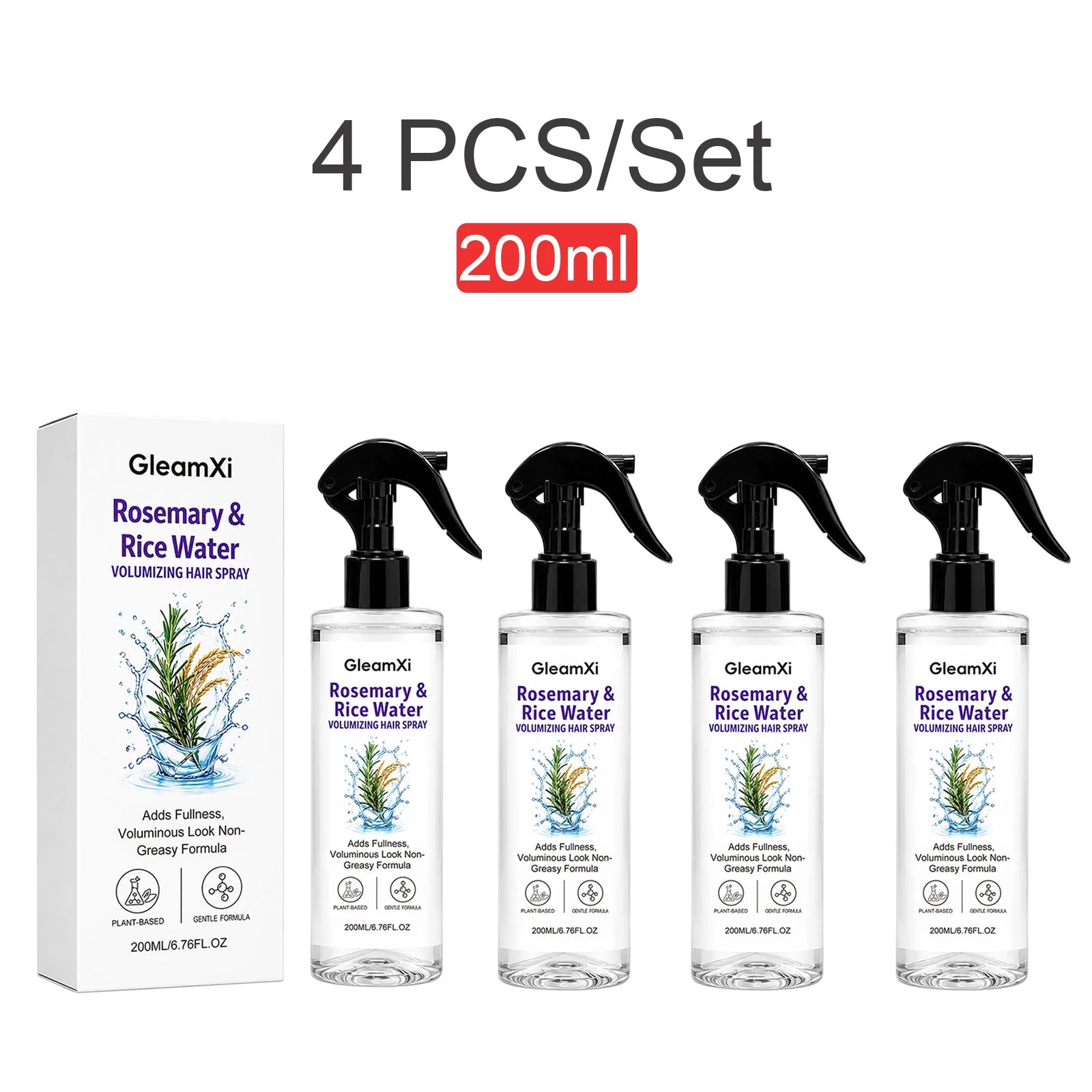 Rosemary Rice Water Volumizing Hair Spray Non Greasy Quick Absorption Smooth Nourish Flat Hair  Softer Smoother-Looking Hai