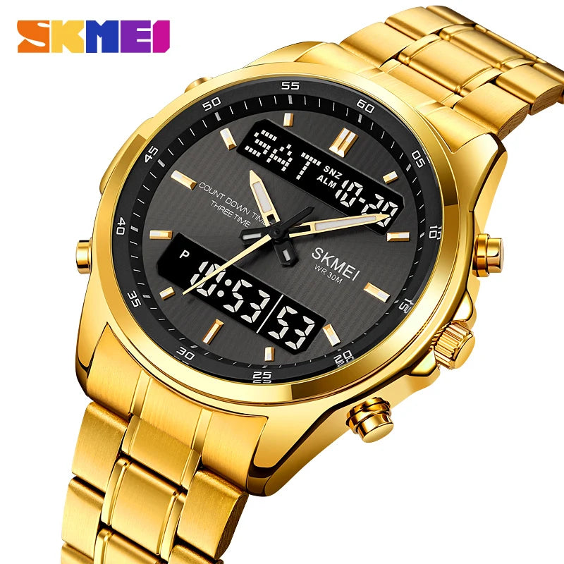 SKMEI 2049 Brand Electronic Watches for Man Fashion Large Dial Wristwatch Luminous Alarm Clock Calendar Casual Men Digital Watch