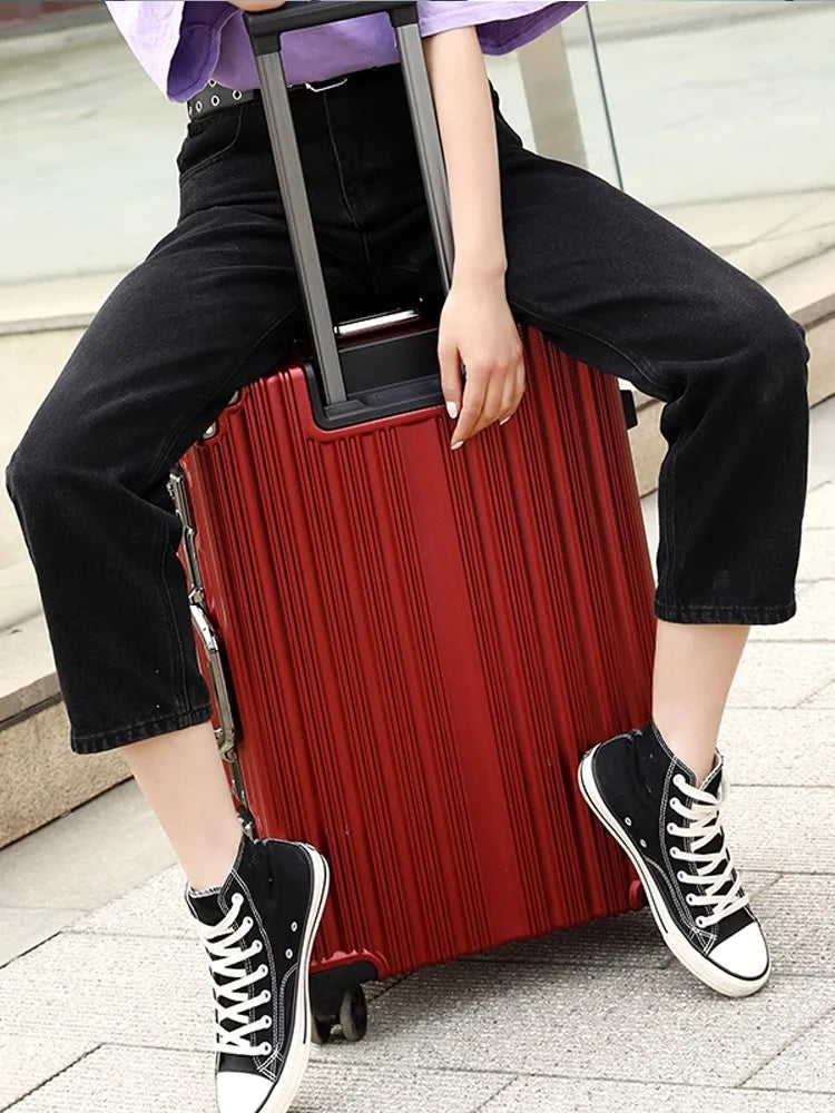 Suitcase Aluminum Frame New Luggage Men and Women Password trolley case Student Removable Wheel 20/28 inch Travel Suitcases
