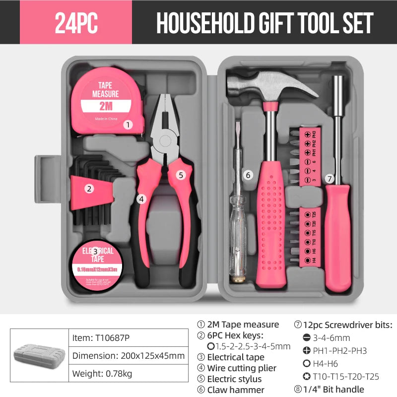 Best-Selling 24 PCS Home Repair Set Multi-Function Manual Repair Tool Kit Complete Hardware Tool Collection