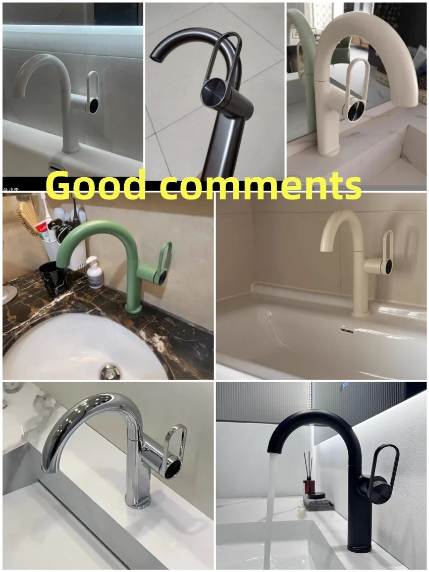 Swivel Spout Tall Washroom Faucet Mixer Torneiras De Cozinha Para Pia De Banheiro Household Brass Basin Bathroom Tap Hot Cold