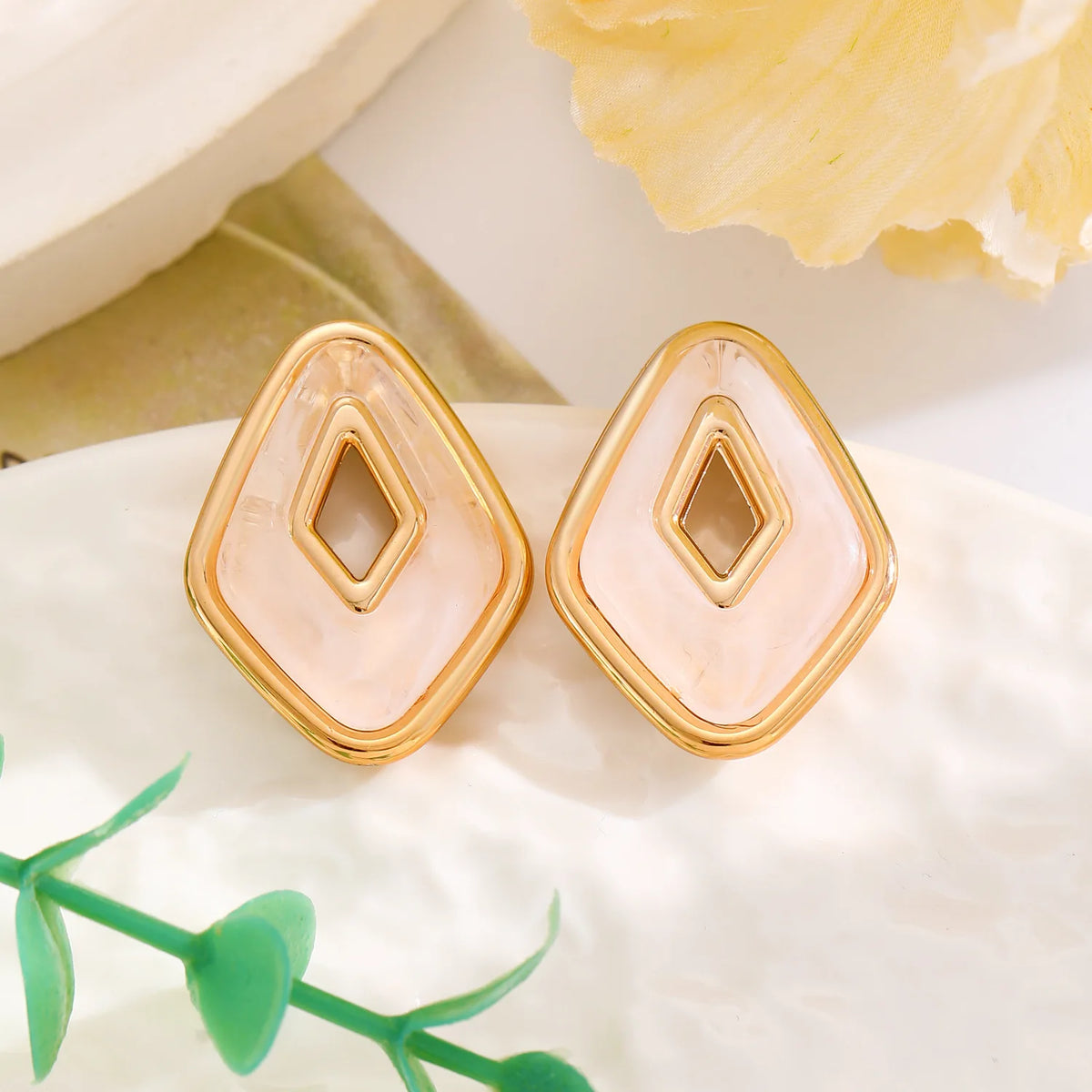 Hollow Geometric Fashion Statement Jewelry Women Summer Colorful Boho Chic Design Trendy Stud Earrings