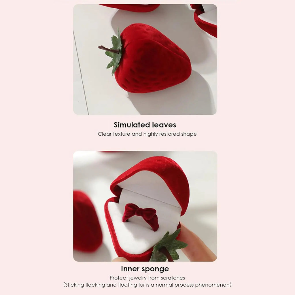 Strawberry Ring Box For Valentine's Day, Wedding, Engagement And Proposal Gift