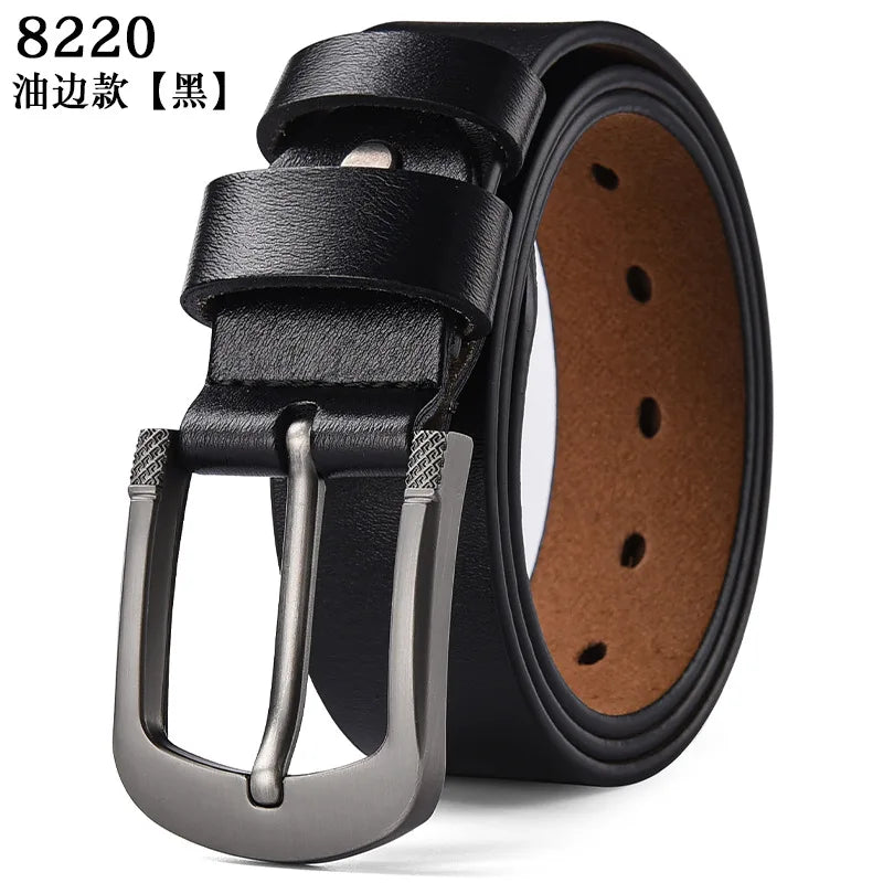 Large Size 105-140 150 160 170cm Genuine Leather Jeans Belt 3.8CM Cowhide Copper Buckle Waistband Casual Luxury Male Strap Cinto