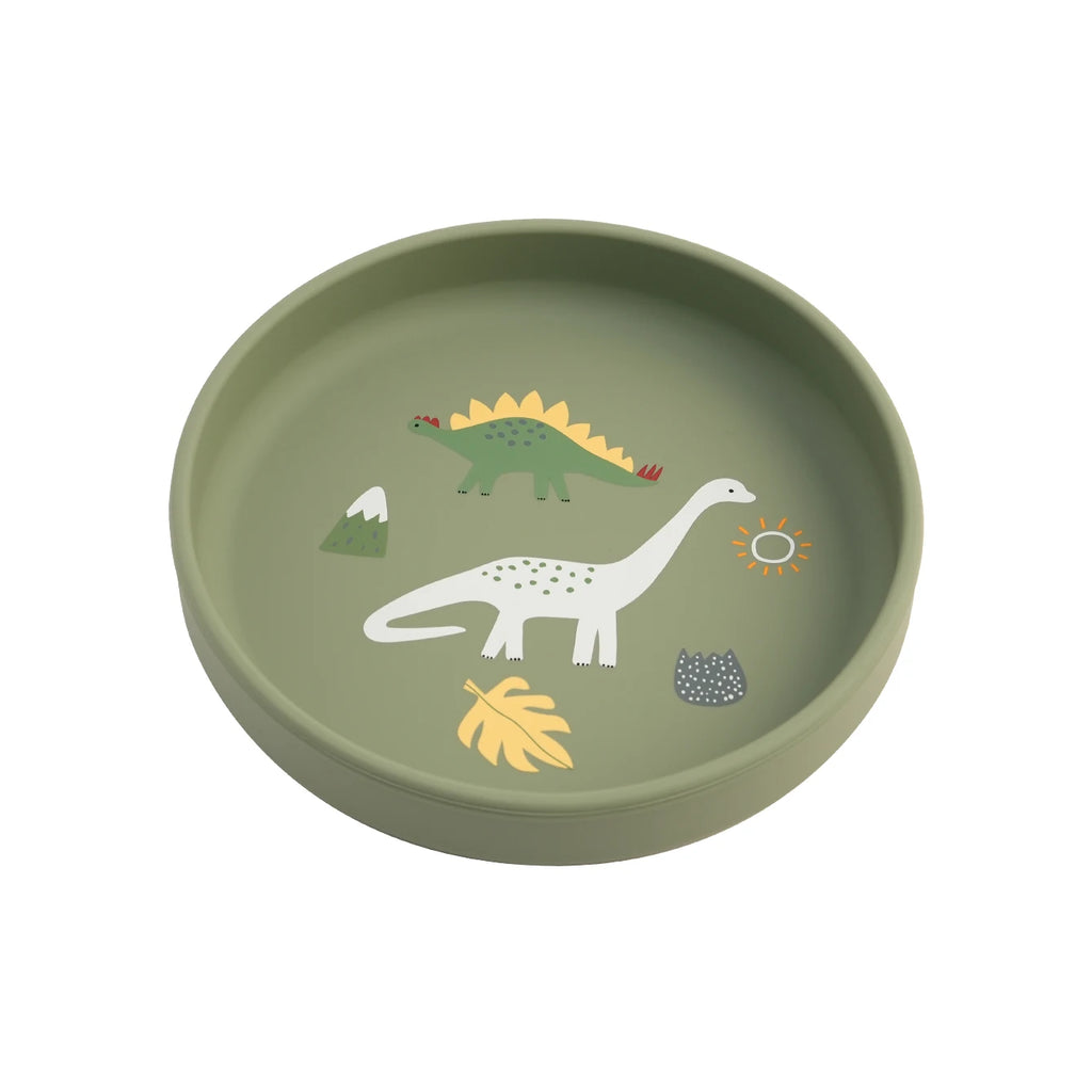 1PCS Dinosaur Silicone Baby Plate BPA Free Cartoon Food Tray For Toddlers Self Feeding Training 6M+ Easy Clean Tableware
