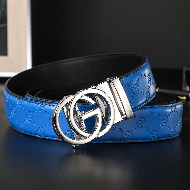 2025 High Quality New 3.4cm Belt women Luxury Automatic Buckle Leather Strap for men Belt Designers Brand Male Belt for jeans
