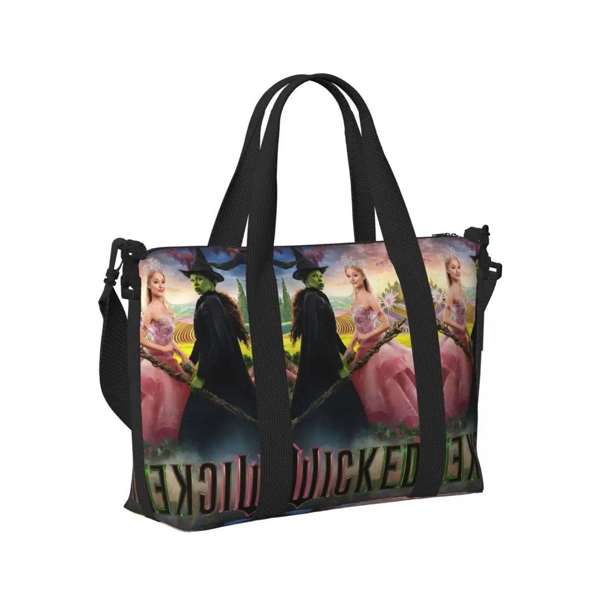 Custom W-Wickeds Funny Turn Round Tote Bag for Women Big Capacity Classical
 Beach Gym Travel Bags