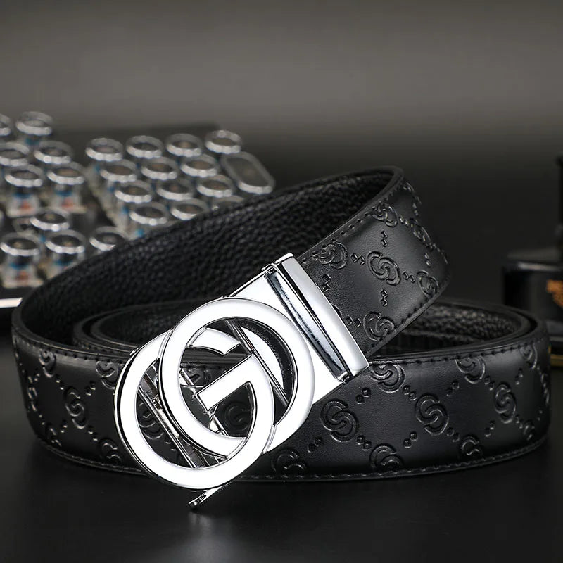 2025 High Quality New 3.4cm Belt women Luxury Automatic Buckle Leather Strap for men Belt Designers Brand Male Belt for jeans