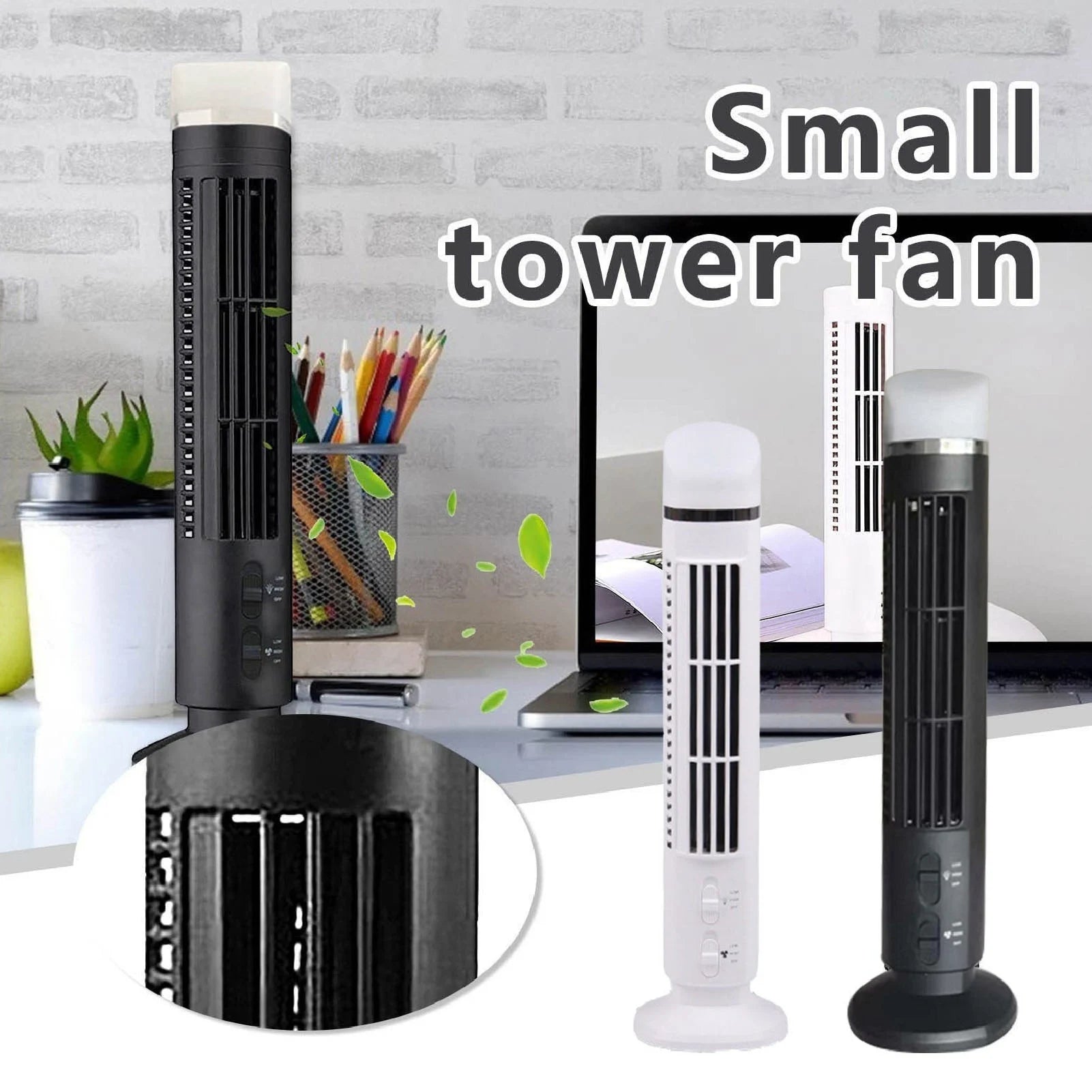 Portable USB Desktop Cooling Fan With Light Mute Bladeless Desk Fan For Home Bedroom/Office Compact Desktop