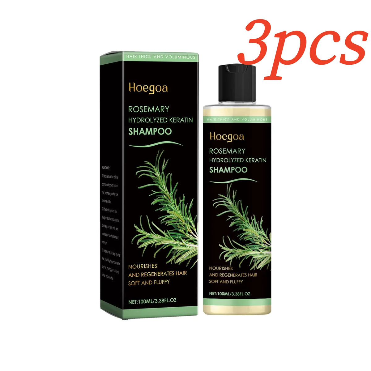 Rosemary Hair Shampoo Hair Regrowth Deep Nourishing Repair Split Ends Hair Soothing Scalp Anti Dandruff Hair Strengthens Shampoo