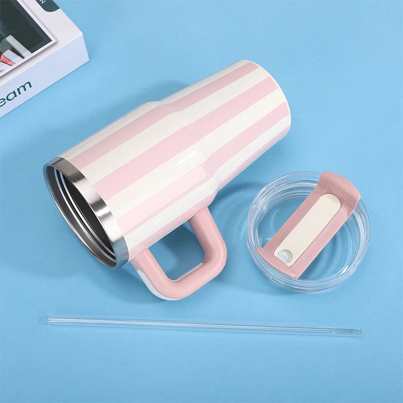 20Oz 580Ml Thermal Water Bottle Handle Straw Drinkware Hot Cold Stainless Steel Thermo Portable Car Coffee Cups Thermal Mug Gift