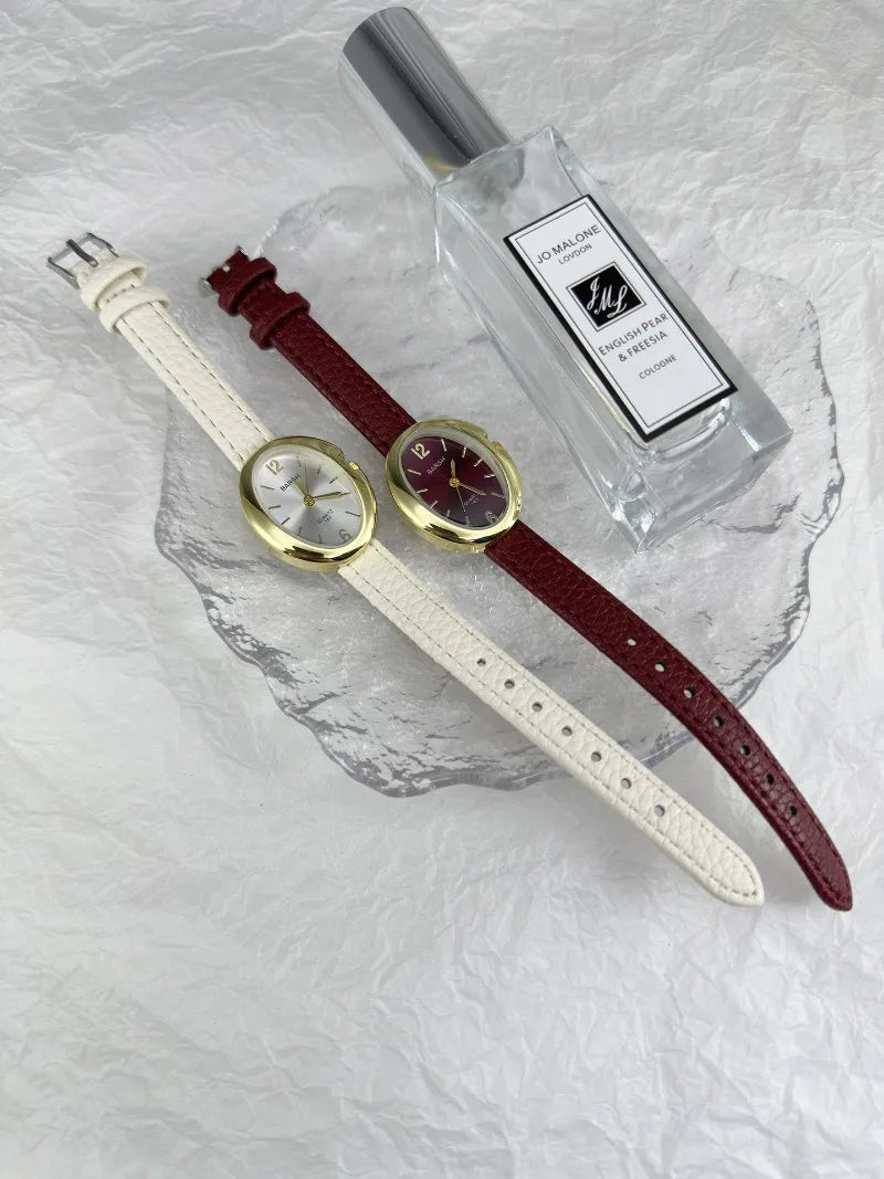 Fashion Quartz Watch for Women Simple Leather Strap Pigeon Egg Dial Ladies Watches Luxury Gift Girl Wristwatches Dropshipping