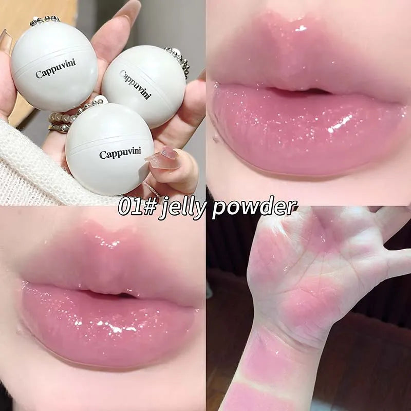 Crystal Mirror-like Lip Glaze Jelly Hydrating and Moisturizing Lipstick Balm Grape Rose Watery Lip Gloss Makeup Plump Lip Beauty