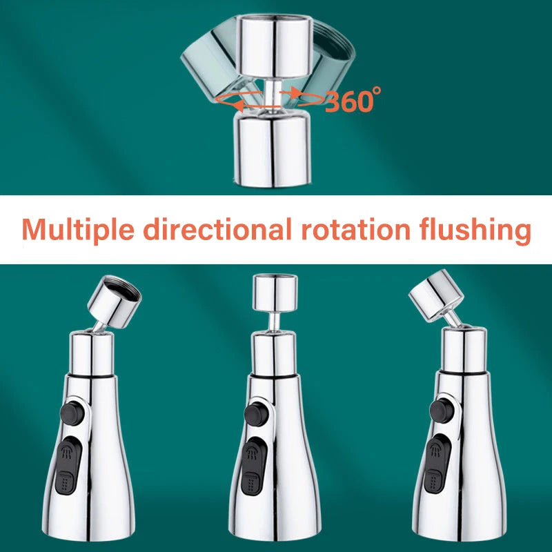 3-in-1 Kitchen Faucet Extension Kit - Universal Type - 360° Rotating - Pull-Out Style - Kitchen Faucet
