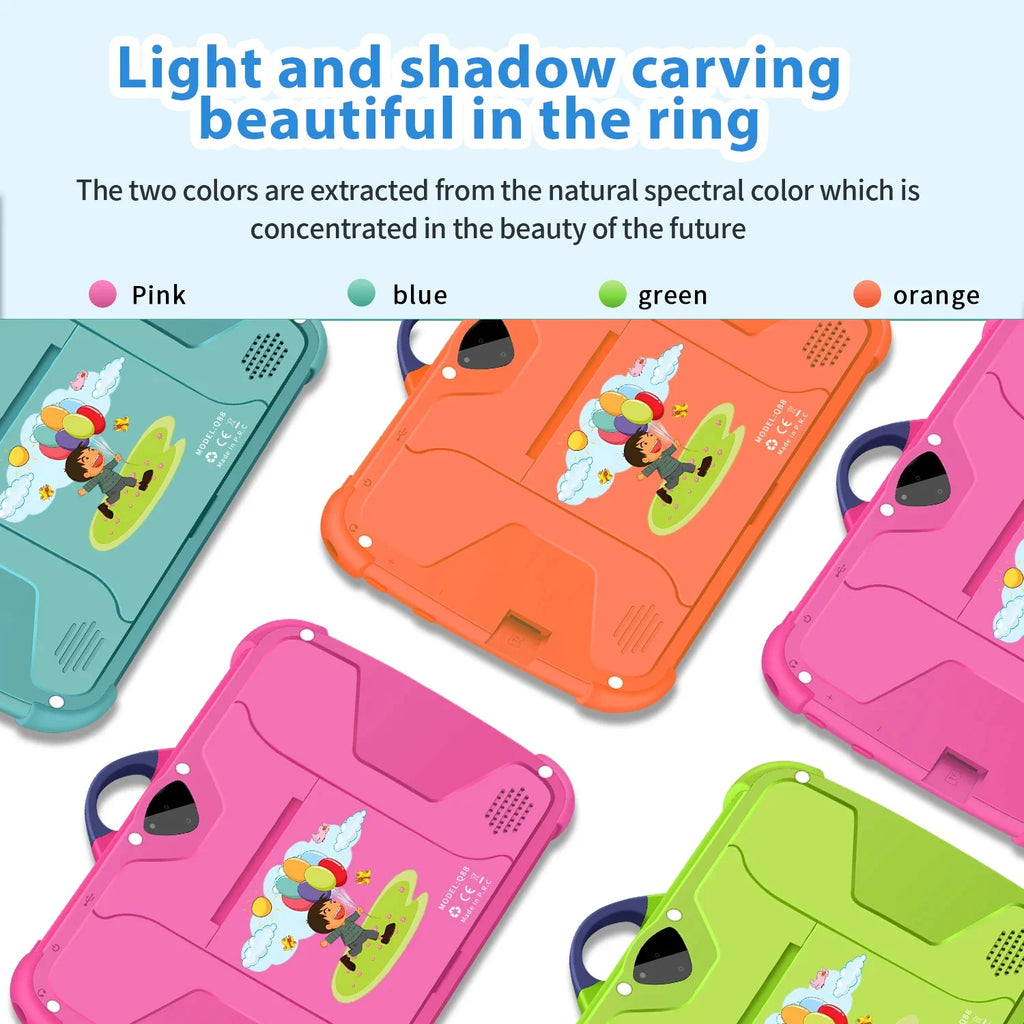 New Cartoon Pattern Kids Tablet 7.0 Inch Quad Core 4GB RAM 64GB ROM Android 13 Learning Education Games Tablets Children's Gifts