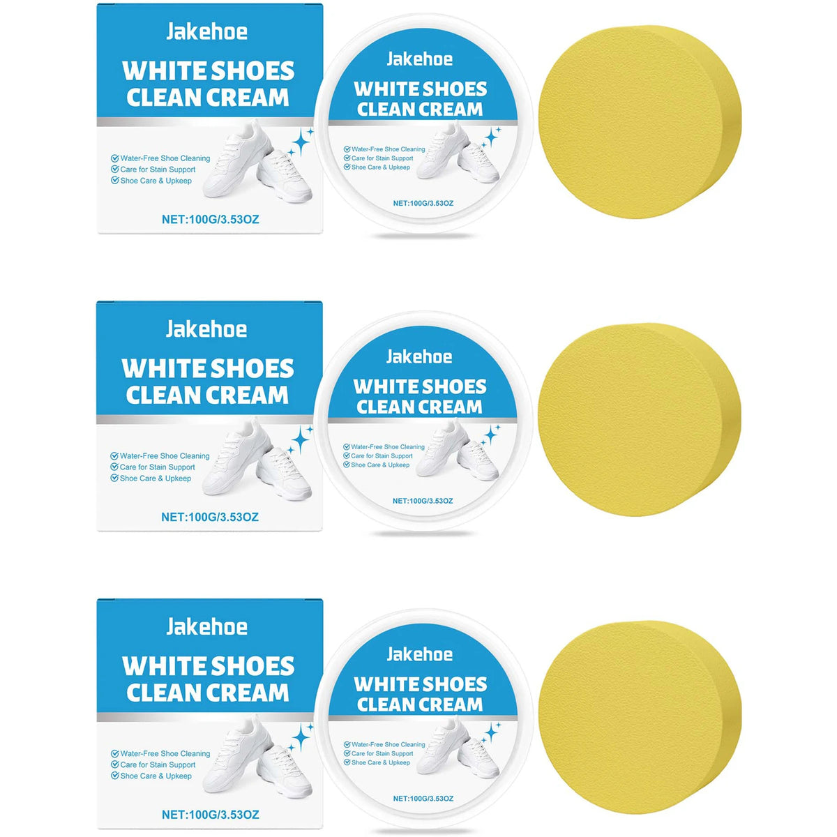 White Shoe Cleaning Cream Remove Yellow Stains Reduce Odor Water-Free Restore Luster Decontamination Specific White Shoe Cleaner