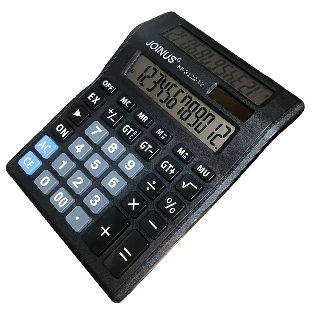Multifunctional Solar Dual-Screen Calculator Efficient Calculation Stationery 12 Digits Calculator Portable Large Screen Display