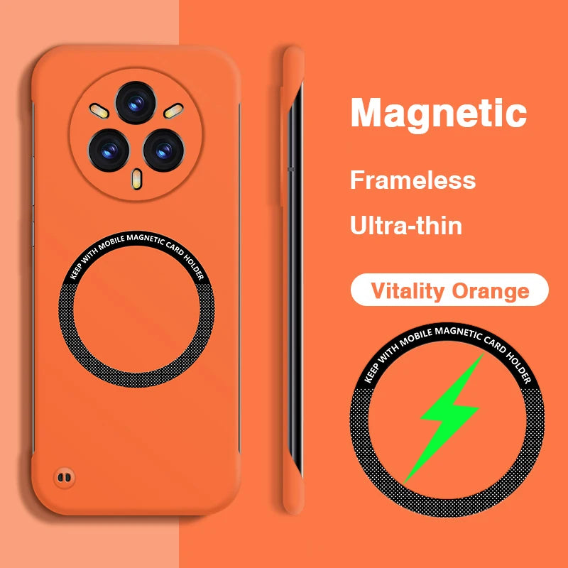 Candy Armor Hard Phone Case for OPPO Realme 14 Pro+ Pro Plus 5G Magnetic Wireless Charging Shock Proof Thin Frameless Back Cover