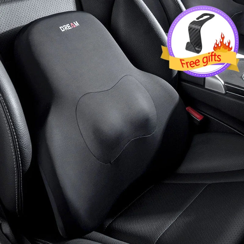 Car Seat Pillow Adjustable Neck Pillow Lumbar Support Pad Breathable Memory Foam Slow Rebound Pillow Universal Lumbar Cushion