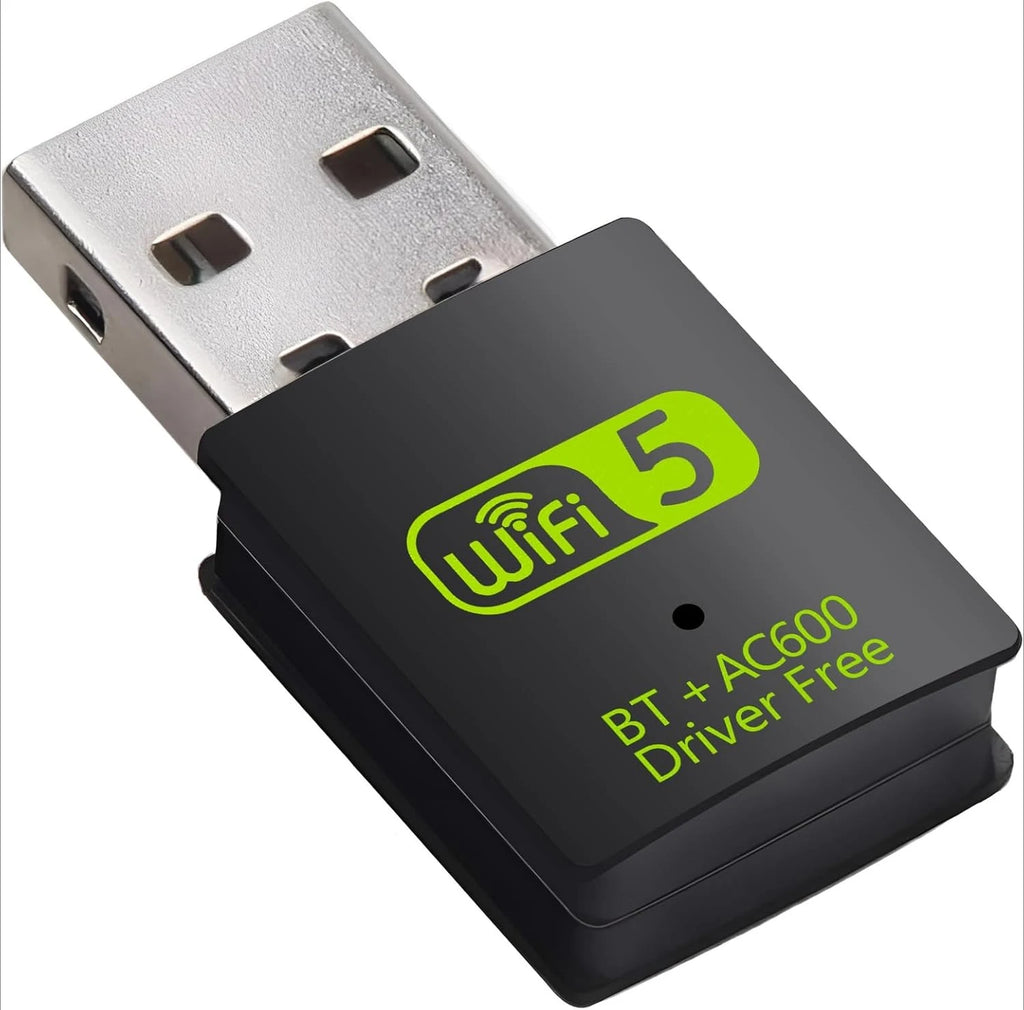 USB WiFi Bluetooth Adapter 600Mbps Dongle Dual Band 2.4G 5GHz Wi-Fi 5 Network Wireless Wlan Receiver Driver Free for PC/Laptop