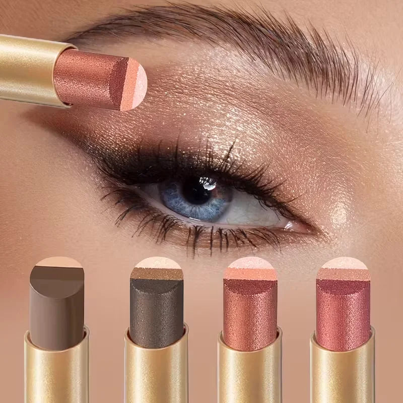 3-in-1 Cream Eyeshadow Stick Matte & Shimmer, Smooth Easy Apply Long Lasting Multicolor Eye Shadow for Daily Makeup
