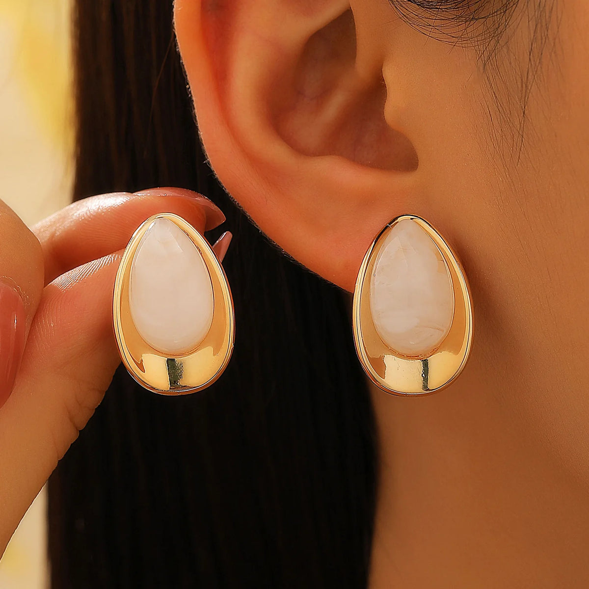 Fashion Ins Minimalist Water Droplet Earrings, Elegant Women's Luxury Quality Jewelry Accessories, Trendy Party Holiday Gifts