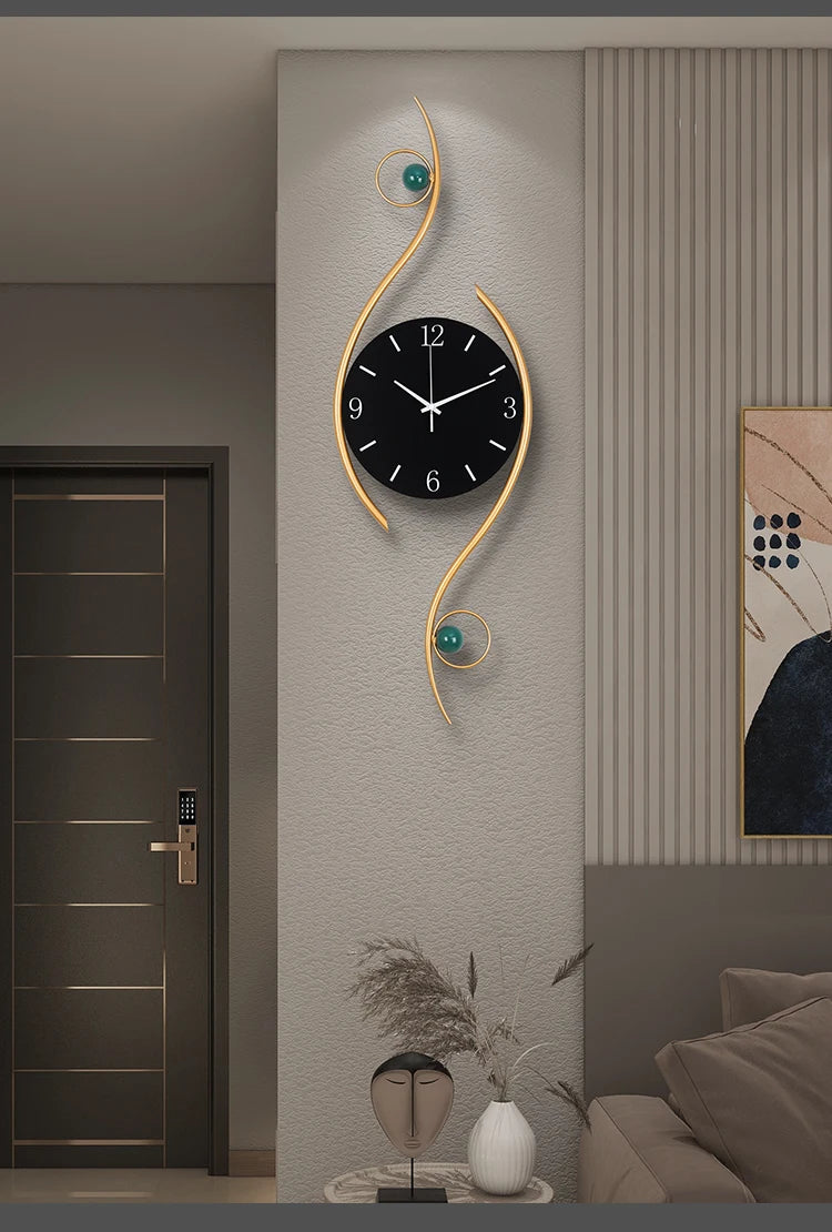 Bedroom Classic Wall Clock Office Chic Black Electronic Gold Wall Clock Modern Art Reloj Cocina Pared Home Decorating Items