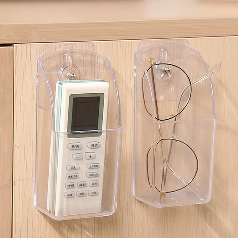 Home Storage Organization TV Air Conditioner Remote Control Holder Phone System Case Acrylic Hung On The Wall Mount Storage Box