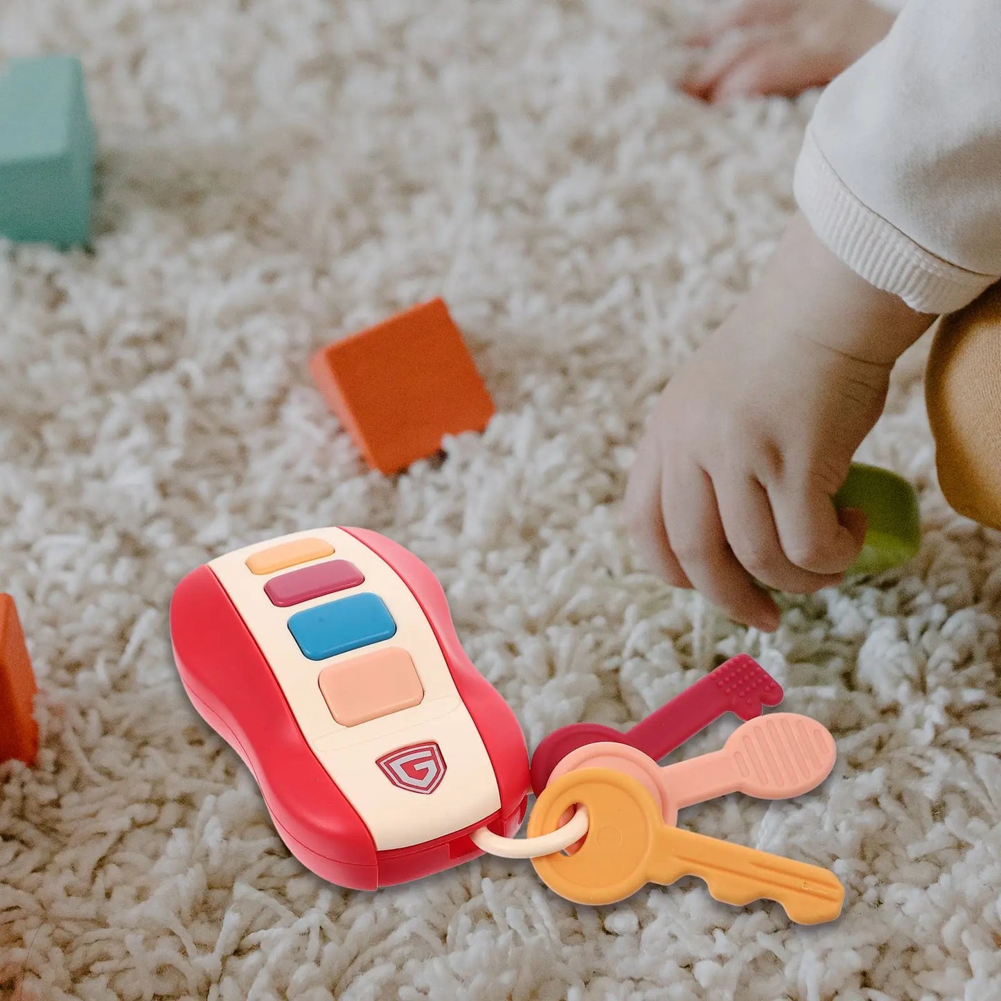 1Pc Remote Control Car Toy Simulation Car Key Musical Instrument Early Education Plaything Infant Vocal Toy Colorful Sound