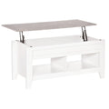 HOMCOM lifting coffee table with 2 compartments living room dining room 105x50x49 cm