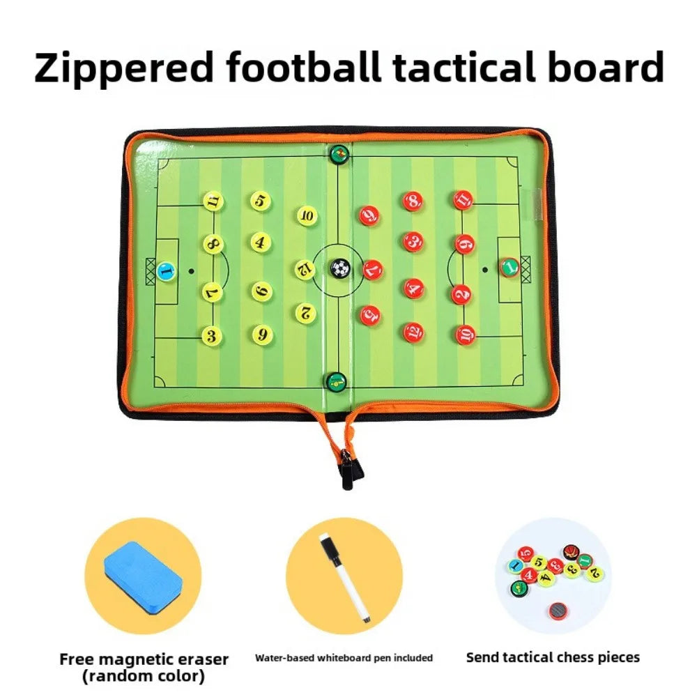 Football Tactics Board Soccer Coaching Boards Folding Leather Teaching Board with Magnetic Pen