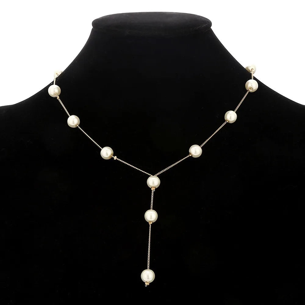 Korea Designer 3pcs set Pearl necklace bracelet earrings set for women Luxury Wedding Bride Exquisite Jewelry Accessories Gift