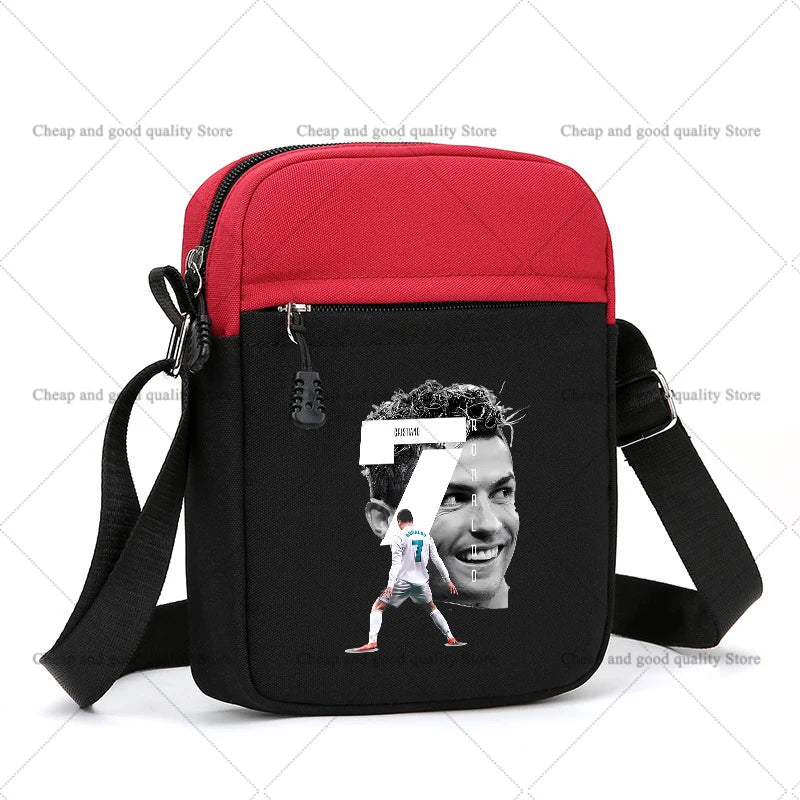 Football Star Ronaldos Shoulder Bag for Women Men Anime Crossbody Bag Boy Girl Canvas Messager Women Men Travel Sport Gift