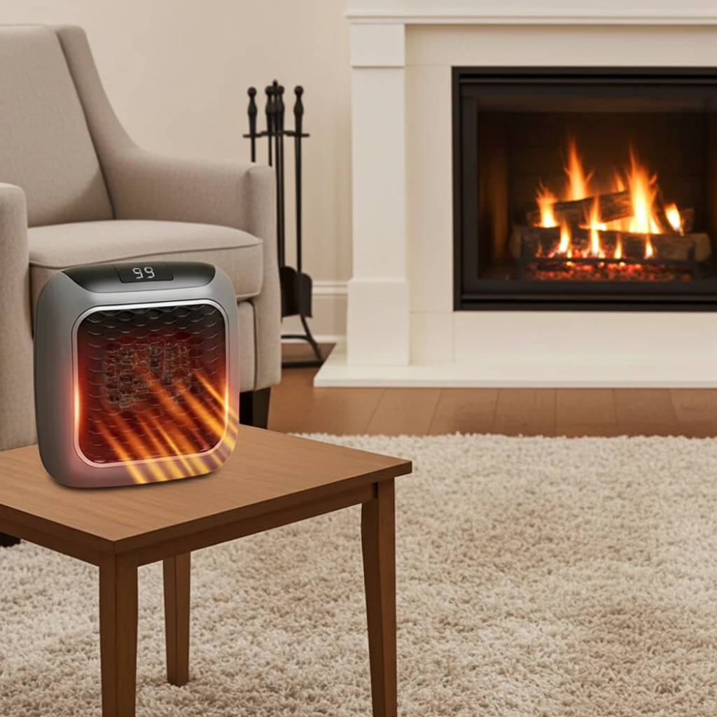 800W Mini Heater, PTC Ceramic Fast Heating Bathroom Heater with Remote Control, Wall Mounted Electric Heater for Indoor Use